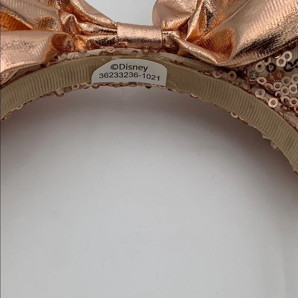 Sequin rose gold pink Disney Mickey Mouse Ears Headband with Bow